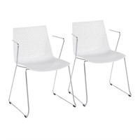 LumiSource Matcha Chair - Set of 2, White Model...