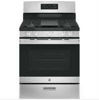 GE 30" Gas Freestanding Range with Broil Drawer...