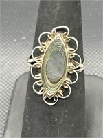 925 Silver w/ Abalone Ring, Size 6, 
TW 2.5g