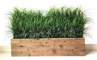 Realistic Lemon Grass Décor in Wood Planter