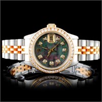 Rolex YG/SS DateJust Diamond Ladies Watch