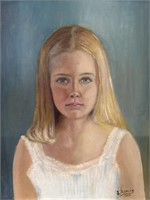 Portrait of a Young Girl Oil on Board
