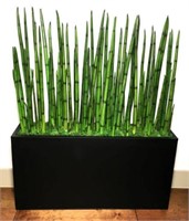 Realistic Snake Plant Grass in Metal Planter