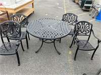 Black Metal Patio Dining Chair w/4 Chairs