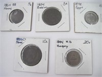 Lot of 5 1800s World Coins