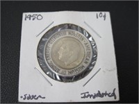 1950 Silver Dime Neutron Irradiated