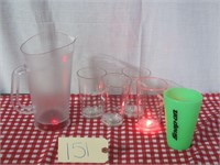 Snap On Tools Lighted Drinking Glass & Pitcher Set