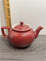 Hall Pottery Teapot D Handle Burgundy