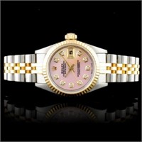 Rolex 18K & SS DateJust Diamond Ladies Watch