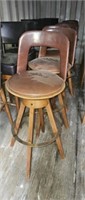 7 Brown leather bar stool