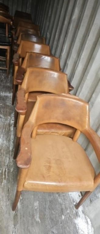 28 brown leather chairs