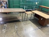 Mid Century Laminate Desk w/Return & Table