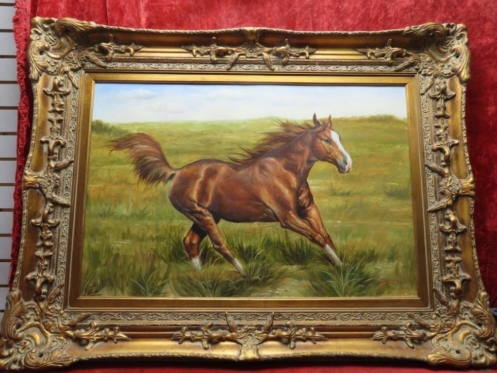 48"X35" "Secretariat" Horse painting on canvas