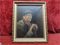 Artist Signed Old man painting.