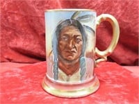 Antique Painted Native American Indian mug.