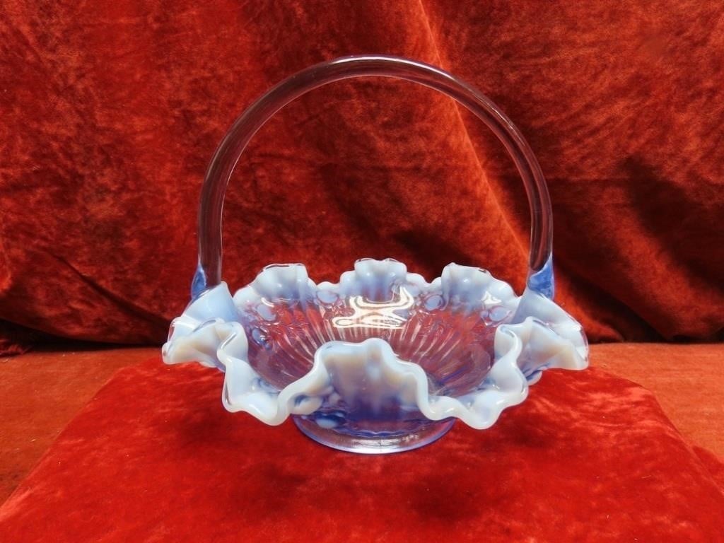 Vintage Opalescent glass Imperial basket.