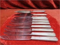 (10)Towle Sterling Silver handle knives Flatware.