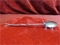 Sterling Silver crab eating spoon/fork tool.