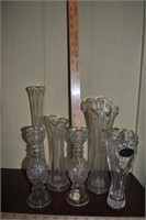 flat of vases and avon tapered candleholders
