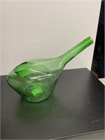 Antique green glass decanter