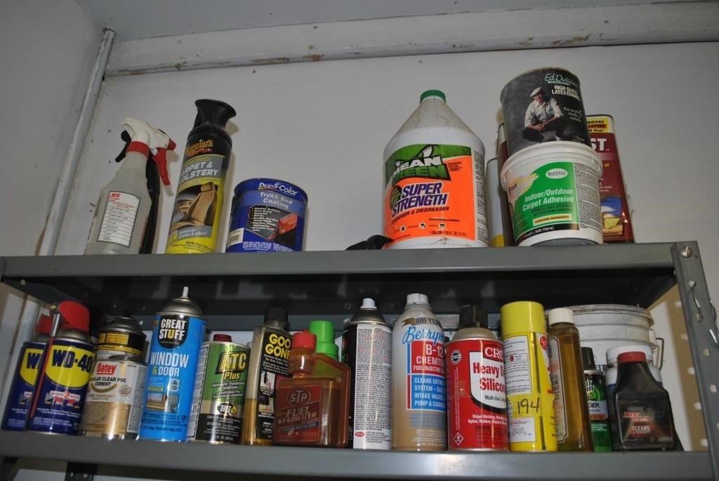 Shelf of chemicals