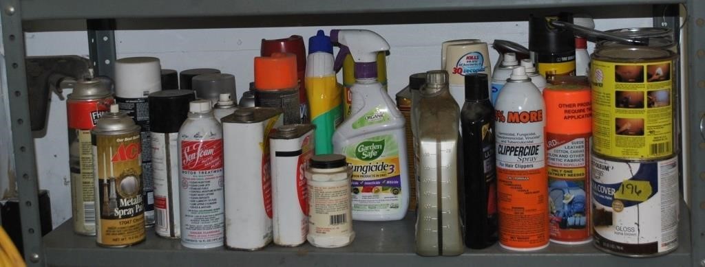 shelf of chemicals