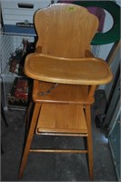 vintage wooden high chair