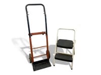 Utility Hand Truck Dolly and Folding Step Stool