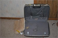 old samsonite suitcase with foot massager