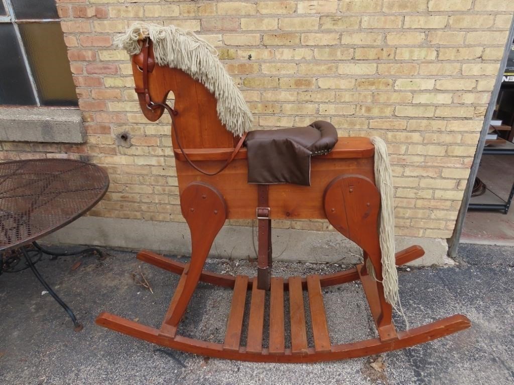 Very large Wood rocking horse. Ride on toy.