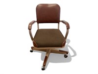 c1950s All Steel Industrial Swivel Office Chair