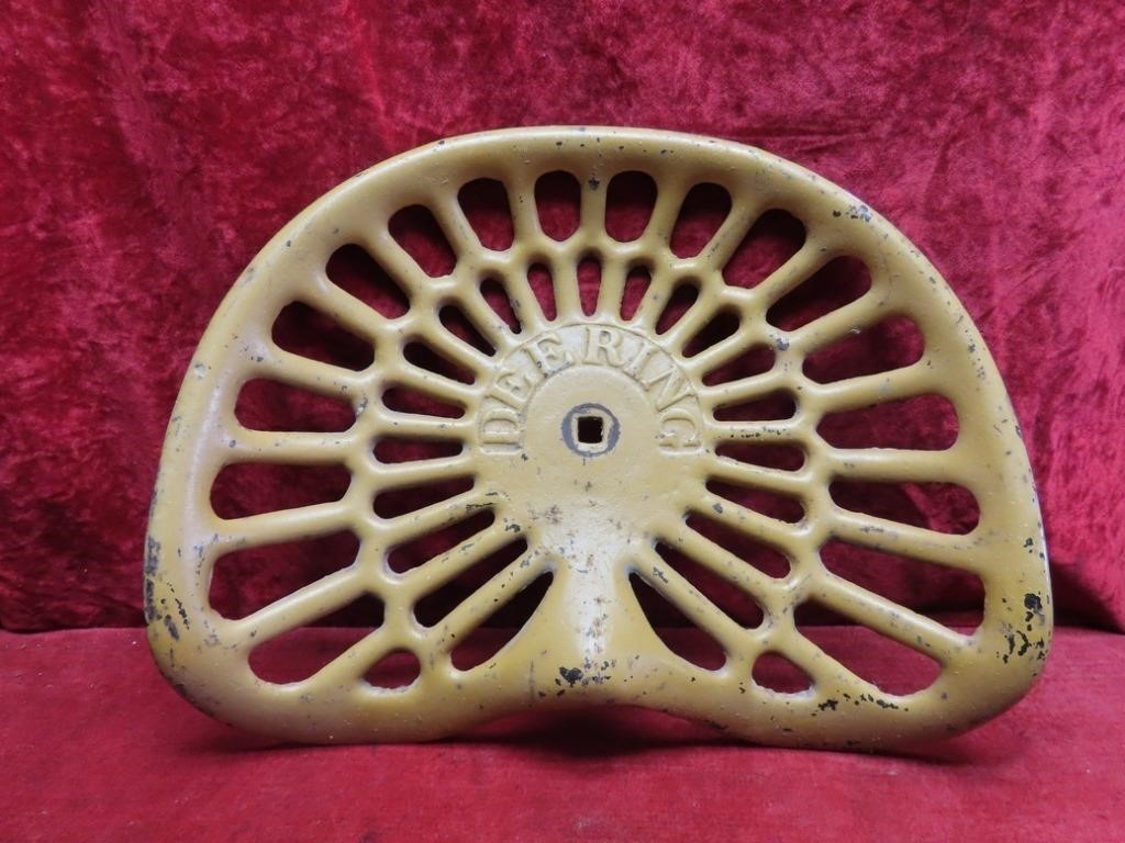 Nice Old Cast iron Deering tractor seat.