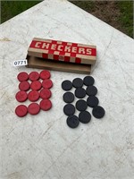 Vintage wooden checkers