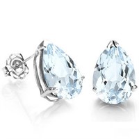 7x5MM Pear Cut Aquamarine 1.85CTW Stud Earrings in