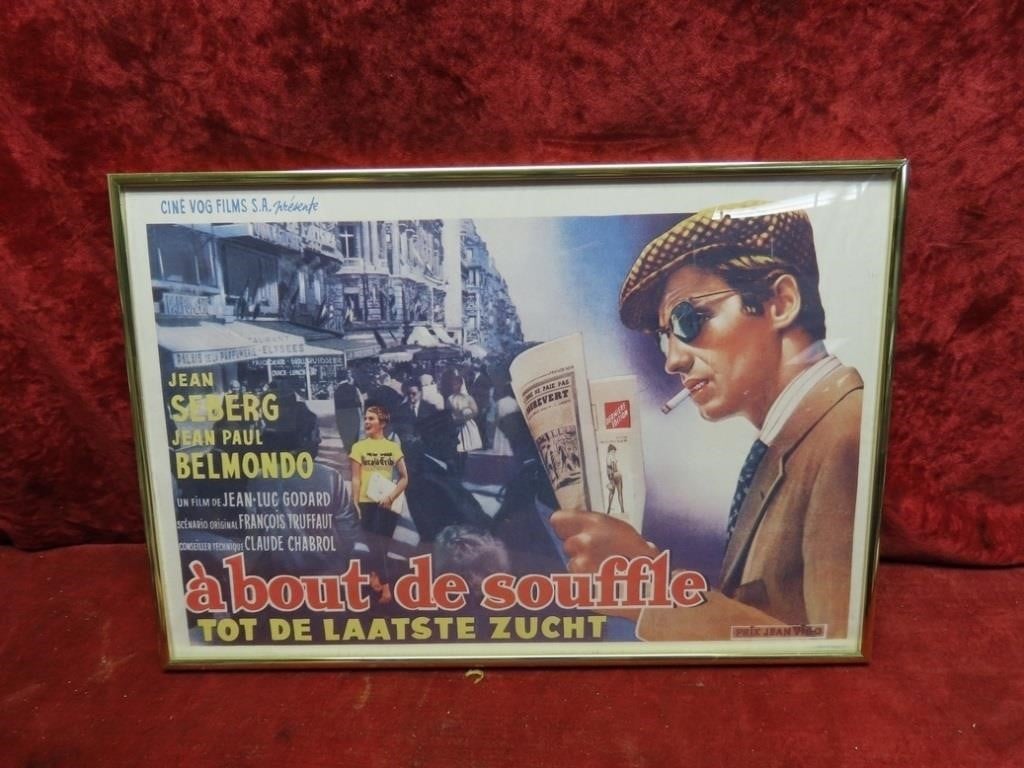 Framed Belgium Movie poster " about de souffle"