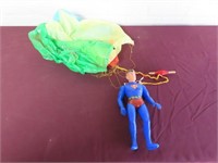 Superman Parachute flying toy. 11" figure.