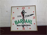 1959 Pam Clock Bardahl oil sign.