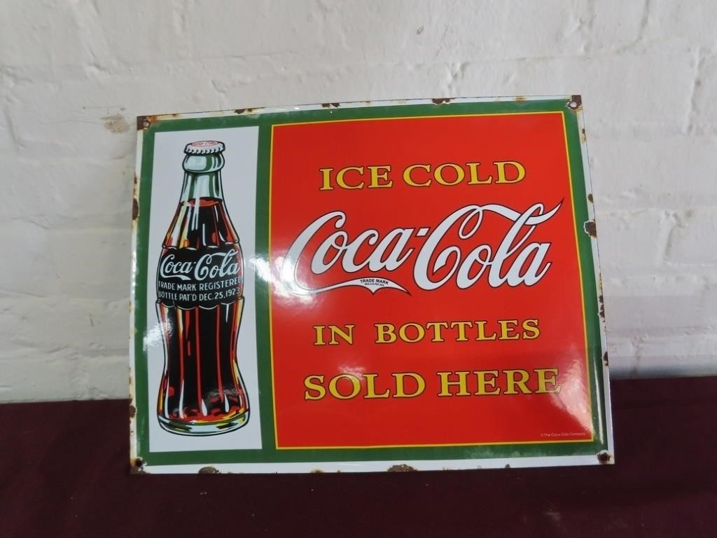 Porcelain Coca Cola sign.