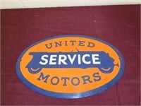 United Service Motors. Porcelain sign.