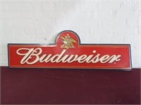 Budweiser metal sign. Embossed.