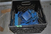 crate of plastic outlet boxes