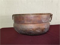 Old large copper pot. w/handles.