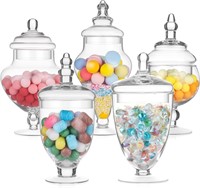 4 Pcs Clear Glass Apothecary Jars with Lids