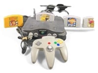 Powered on Nintendo 64 console, one controller,