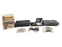 Two PlayStation 2 consoles, PlayStation 2 slim,