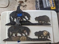 (2) Metal Cutting Horse Decorations