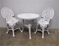 Axxon White Plastic Patio Table w/ Chairs