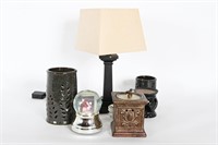 Assorted Candle Wax Burners, Table Lamp