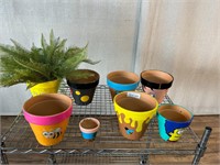 Hand Painted Planter Pots: Simpsons, Bees etc