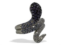 .925 Silver Modern Snake Design Ring